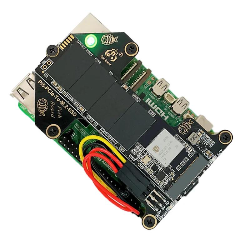  5  , PCIe Pi5-PCIe-Fish-Board-A M.2 NVMe SSD HAT